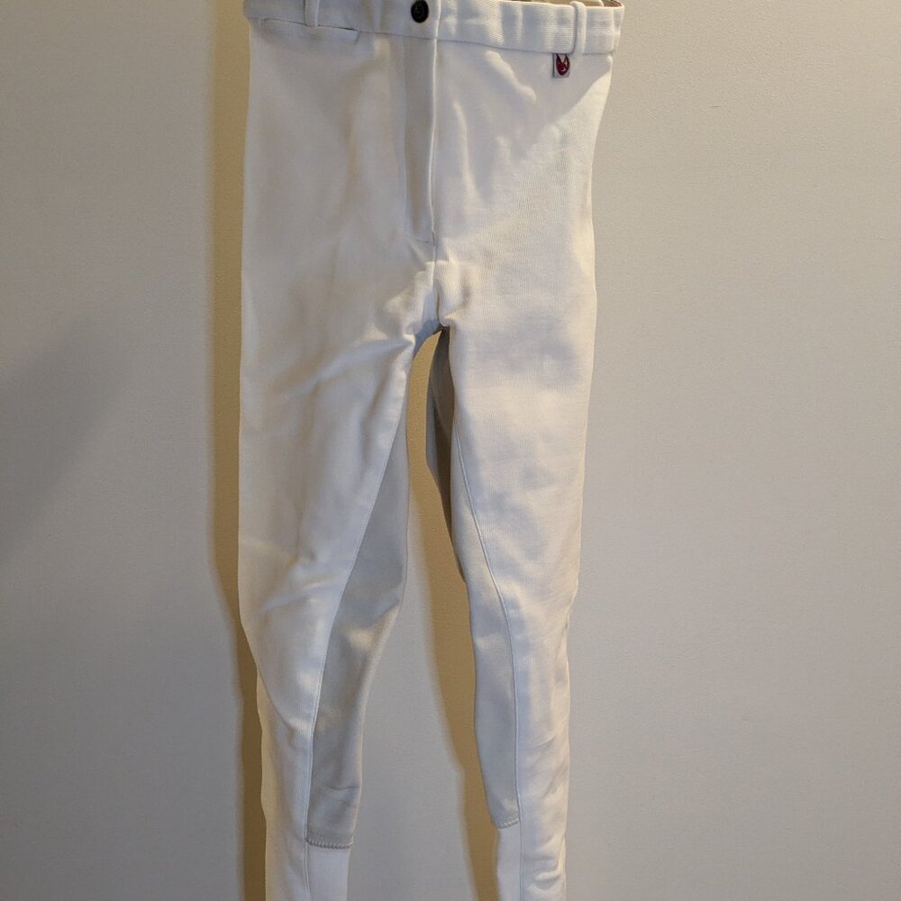 John Fields White Dressage Show Breech, Full Suede Seat 32